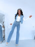 Crop džinsinė liemenė "DENIM DIAMOND" - mėlyna